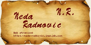 Neda Radnović vizit kartica